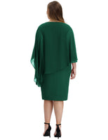 1 x RAW Customer Returns Hanna Nikole Plus Size Sheath Dress Women s Stretch Tunic Dress Dark Green 52 - RRP €51.99