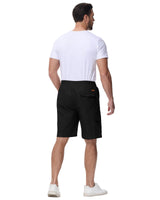 1 x RAW Customer Returns YAOHUOLE Cargo Shorts for Men Elastic Bermuda Men Work Military Outdoor Multi Pockets Black XXL Plus Size - RRP €36.4