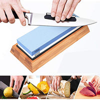 2 x Brand New Whetstone whetstone set, 2-in-1 professional sharpening stone for knives with grain 1000 6000 including knife sharpener, water whetstone on non-slip silicone holder bamboo block and lapping stone - RRP €44.24