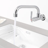 1 x RAW Customer Returns GAESHOW cold water tap wall mounted, wall faucet bathroom 360 rotation, faucet cold water, single cold cold water stainless steel pipe wall mounted single tap for kitchen living room kitchen 20 cm  - RRP €18.14