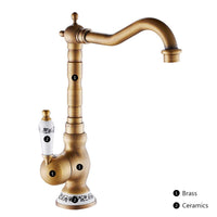 1 x RAW Customer Returns Traditional Victorian Double Lever Kitchen Mixer Tap with Chrome Ceramic 1 4 Turn Valve with 2 UK Standard Hoses, Antique, Single Lever 5 Ceramic  - RRP €52.99