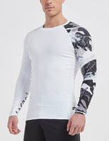 1 x RAW Customer Returns LAFROI Men s Rash Guard Long Sleeve UPF 50 Compression Shirt CLYYB Asym Trace,S - RRP €24.99