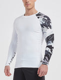 1 x RAW Customer Returns LAFROI Men s Rash Guard Long Sleeve UPF 50 Compression Shirt CLYYB Asym Trace,S - RRP €24.99