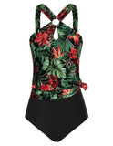 1 x Brand New GRACE KARIN Women s Tankini Swimsuit Sexy Halterneck Two-Piece Swimwear Print Swimsuit Swimwear - RRP €20.18