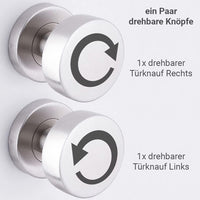 1 x RAW Customer Returns Sempro 2 rotating door knobs round made of V2A stainless steel for outdoor use - RRP €34.87