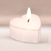 1 x RAW Customer Returns Set of 8 heart-shaped tea lights - approx. 4 x 4 cm - Selectable colors red or white - Romantic lighting for every occasion white  - RRP €10.62