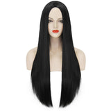 1 x RAW Customer Returns PORSMEER Women s Black Long Straight Wigs for Women Girls Black Straight Middle Parting Wig Heat Resistant Synthetic Hair Wig for Daily Party Costume 24 Inches - RRP €22.98