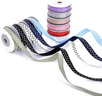 2 x Brand New Polka Dot Dot Grosgrain Satin Ribbon Cold Color, 5 Colors for Bows Crafts Gifts Party Wedding - RRP €33.6