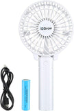 2 x RAW Customer Returns iEGrow Handheld Fan Portable Mini Fans USB Rechargeable 4-11 Hours of Operation 3 Speeds Rechargeable Battery for Travel Home White  - RRP €35.4