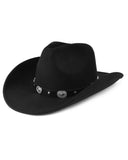 1 x RAW Customer Returns Zylioo felt cowboy hat for large heads, fedora western hat with wide brim, panama hat with belt buckle for men and women - RRP €23.9