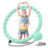 1 x RAW Customer Returns Zhailyn Hula Hoop, Smart Hula Hoops with Weight Ball Fitness, Adjustable Hula Hoop, Massage Hula Hoop, 24 Knots Removable, for Beginners, Tires Adults and Children Blue Green  - RRP €36.29