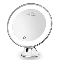 2 x Brand New FUNTOUCH makeup mirror with lighting, cosmetic mirror with 10x magnification and touch control, dimmable 360 swivel magnifying mirror shaving mirror - RRP €26.2