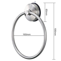 2 x Brand New Poywaze towel rings without drilling, bathroom towel rings brushed stainless steel, kitchen towel rings suction cup, 5kg load capacity - RRP €14.08