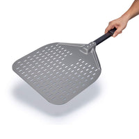 1 x RAW Customer Returns Ga HOMEFAVOR Perforated Pizza Shovel, 12 Inch Pizza Peel Made of Hard Anodized Aluminum with Non-Slip Handle, Bread Shovel for Lifting and Turning Homemade Pizza Bread - RRP €30.24