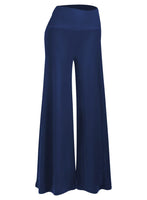 1 x RAW Customer Returns Cegerne Women s Elegant Stretch Wide Leg Palazzo Lounge High Waist Casual Leisure Pants Holiday Business Dressy Pants, Navy Blue, L - RRP €33.01