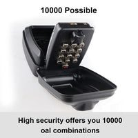 1 x RAW Customer Returns Key safe with number code, large key box with 12 digit key safe outside, waterproof, rust-proof, ultra-robust, wall-mounted key box with code for house, office, garage, factory black  - RRP €32.99