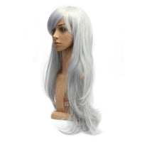 1 x RAW Customer Returns Dazone 70cm Carnival Wig Gray. Long full cosplay, curly wavy fashion costumes women s hairpiece wig for everyday life, party, Halloween, Christmas - RRP €16.13