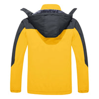 1 x RAW Customer Returns KEFITEVD Men s Ski Jacket Warm Lined Softshell Jacket Winter Breathable Outdoor Jacket Thick Windproof Transition Jacket with Hood Grey-Yellow M - RRP €52.21