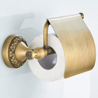 1 x RAW Customer Returns CASEWIND toilet paper holder antique, toilet paper holder brass, toilet roll holder retro with lid drilling wall mounting vintage - RRP €29.99