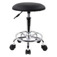 1 x RAW Customer Returns KKTONER Height Adjustable Swivel Stool with Wheels Black - RRP €34.96