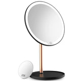 1 x RAW Customer Returns Precious Lighted Makeup Mirror, Rechargeable LED Table Mirror with 10X Magnification, Mini Vanity Mirror, 3 Dimmable Color Lights, Touch Sensor, Portable Mirror for Travel - RRP €28.07