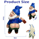 8 x Brand New Funrelaxer Drunken Dwarf Figures Garden Statues, Garden Gnome Statue Ornament 15CM, Blue  - RRP €95.92