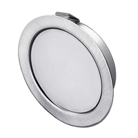 1 x RAW Customer Returns KYOTECH set of 3 LED furniture lights 230V, 3.5W LED IP44 G4 15mm flat furniture recessed spotlights in brushed stainless steel look, 3000K warm white, kitchen hood light, bathroom light recessed spot - RRP €24.0