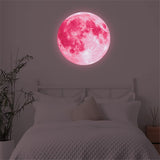 3 x Brand New Amiiba Pink Moon Wall Sticker, Pink Moon Wall Stickers for Kids Room, Living Room, Wall Decoration L, Pink Moon  - RRP €61.2