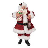 4 x Brand New HAES DECO - Decorative figure Santa Claus - Size 16x8x28 cm - Collection Who is Santa - Color red - Material textile on plastic - Christmas figure, Christmas decoration - RRP €81.6