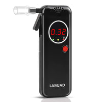 1 x RAW Customer Returns LAMJAD Breathalyzer, Breathalyzer Police Accurate with 12 Mouthpieces, Professional Portable Breathalyzer with LED Display - RRP €24.19