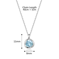 1 x RAW Customer Returns immobird Necklace Women 925 Sterling Silver Necklace with November Birthstone Natural Topaz Rose Pendant Chain Length 40 5cm Gifts for Women - RRP €32.45