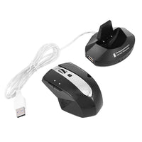 1 x RAW Customer Returns Wireless Mouse, Rechargeable Optical Mouse, Gaming Mice with Charging Station, 3 Port USB Hub, 800-1200 DPI Adjustable, Plug and Play, for PC Laptop Keyboard - RRP €34.42