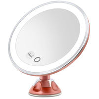 1 x RAW Customer Returns FASCINATE cosmetic mirror LED illuminated with 10x magnification and touch control, dimmable make-up mirror with lighting, 360 swivel magnifying mirror shaving mirror white2  - RRP €24.19