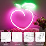 2 x Brand New Rosnek LED Sign Pink Peach Neon Sign with Switch, Neon Sign Cute Room Decor Bedroom Aesthetic for Room, Desk, Room Decoration, Girl Gift - RRP €40.8