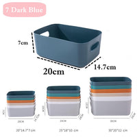 1 x RAW Customer Returns NCRGB 7 storage box plastic storage basket with handles 20 14.7 7cm, bathroom kitchen cabinet organizer, storage basket storage box kitchen, boxes storage for kitchen, bathroom dark blue  - RRP €17.14