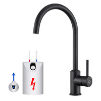 1 x RAW Customer Returns CECIPA low pressure kitchen tap black, kitchen tap for boiler, 360 rotatable kitchen tap low pressure with 3 G3 8 connections, easy installation low pressure tap for under-sink device - RRP €39.52