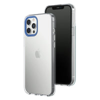 1 x RAW Customer Returns RhinoShield Crystal Clear Case Compatible with iPhone 12 Pro Max Advanced yellowing resistance, high transparency, customizable and transparent protective case - cobalt blue camera ring - RRP €36.68