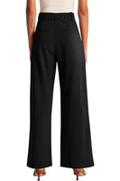 1 x RAW Customer Returns Chaberlu fabric trousers women s trousers urban classic trousers women s elegant casual wide trousers women s trousers - RRP €33.26