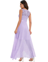 1 x RAW Customer Returns Meetjen Graduation Dress Women Lace Dress Elegant Mullet Cocktail Dress Sleeveless Evening Dress Chiffon Bridesmaid Dress Lavender Color XL - RRP €55.45