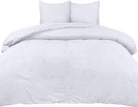 1 x RAW Customer Returns Utopia Bedding bed linen 220x240 set - microfiber duvet cover 240x220 cm 2 pillowcases 65x65 cm - printed white - RRP €21.28