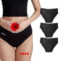 1 x RAW Customer Returns Relixa, period underwear, period underwear for heavy bleeding, set of 3, hipsters, women and girls, bamboo fabric, menstrual underwear, XS-6XL 3 black, 4XL  - RRP €19.62