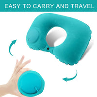 13 x Brand New Travel Pillow, Inflatable Neck Pillow, Inflatable U Shape Pillow, Travel Neck Pillow with Pressing Inflation Pump, with Storage Bag, Eye Masks, Ear Plugs, for Rest, Airplane, Car, Office - RRP €117.78