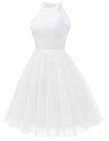 1 x RAW Customer Returns Dressystar Women s Sleeveless Sequin Tulle Short Dress, B-White, M - RRP €59.99