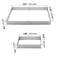 2 x Brand New ZOENHOU 2 pieces baking frame rectangular adjustable, cake ring cake ring rectangular adjustable baking frame extendable, baking pan adjustable rectangular for birthday party cakes pizza baking decoration - RRP €26.2