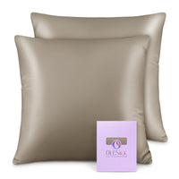 1 x RAW Customer Returns OLESILK Silk Pillowcase Pillowcase Hair and Skin Care with Zipper 16 Momme 2 Pieces Taupe 80x80cm - RRP €77.64