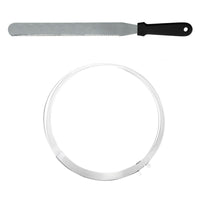 1 x Brand New WMLBK cake base cutting aid cake set 3 pieces accessories made of stainless steel set for cake saver and kitchen knife DIY round bread baking pan cake knife and cake base knife cake ring - RRP €21.34