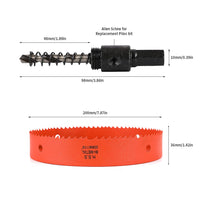 1 x RAW Customer Returns Dribotway Bi-metal hole saw 7-7 8 200mm, M42 HSS fast hole cutter, with 1 shaft and 1 drill, for drywall materials, wood, plastics and metals, cutting depth - RRP €30.04