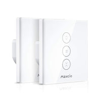 1 x RAW Customer Returns Maxcio Smart Roller Shutter Timer, Maxcio WiFi Blinds Curtain Switch, Compatible with Alexa and Google Home, APP Remote Control and Timing Function, Touch Switch 2 Packs  - RRP €53.99