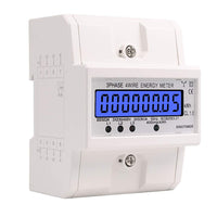 1 x RAW Customer Returns MIRTHBUY digital electricity meter with LCD, 3-phase 4-wire, alternating current meter, calibrated electricity meter, three-phase current meter for DIN top hat rail intermediate meter current calibrated 230 400V 5-80A - RRP €39.98