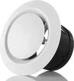 1 x RAW Customer Returns Hon Guan 125mm White Disc Valve, ABS Adjustable Vent Cover on Ceiling or Wall, Round Ventilation Grille for Extractor Fan, Duct Fan - RRP €12.1